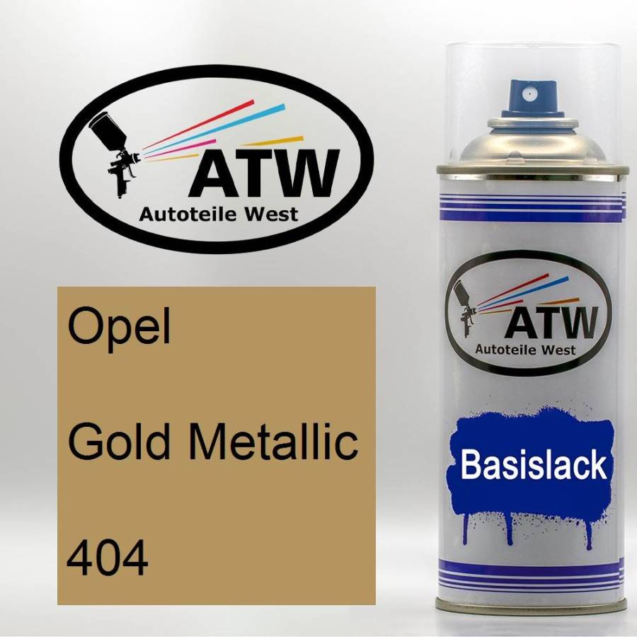 Opel, Gold Metallic, 404: 400ml Sprühdose, von ATW Autoteile West.